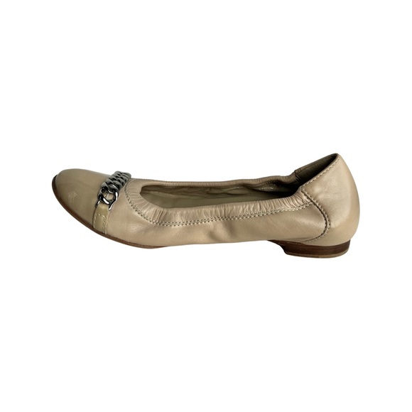 AGL ballet flats, Nude with Champagne and Chain details!AGL cap toe patent, 36.5 - Picture 6 of 9